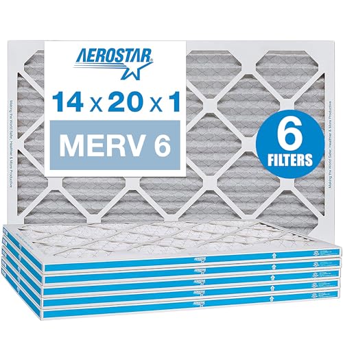 Aerostar Air Filter Bundle - 6 Pack 13 3/4"x19 3/4"x3/4" MERV 6 & 4 Pack 19 3/4"x19 3/4"x3/4" MERV 8 Pleated Furnace AC Filters