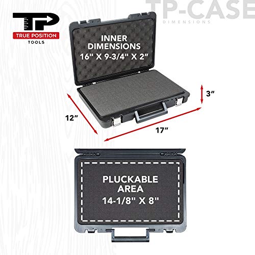 True Position Tools - Universal Hard Carrying Case with Premium Kaizen Pick and Pluck Foam - Protects Electronics, Tools, Cameras and Testing Equipment, 17 x 12 x 3 In.