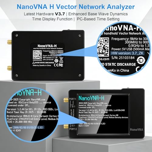 AURSINC NanoVNA-H Vector Network Analyzer 10KHz -1.5GHz | HF VHF UHF Antenna Analyzer Measuring S Parameters, Voltage Standing Wave Ratio, Phase, Delay, Smith Chart (with SMA Calibration Kit 5pcs)