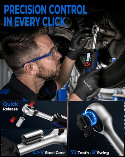 3/8 Digital Torque Wrench ±2% Accuracy for Auto Car Moto Spark Plug 5.02-99.57 Ft. Lb 3/8 Drive