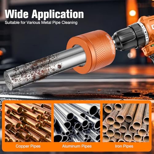 Copper Pipe Cleaner Set, with Sanitary Cleaning Brush, 15 mm 22 mm 28 mm Copper Tube Cleaning Brush, Multifunctional and 1 Steel Brush, 15 Pieces, for Workshop, Household, Sanitary, Industry, Crafts