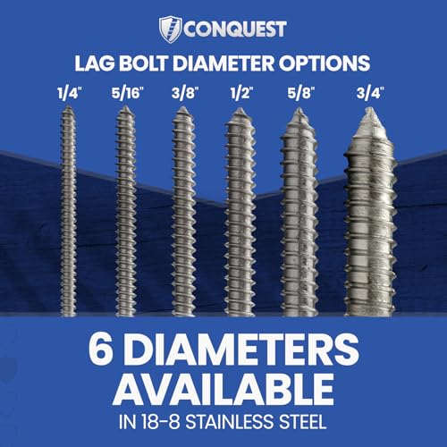 Conquest Lag Bolts 5/8" x 3-1/2" 5/8"-5 x 3-1/2" 10