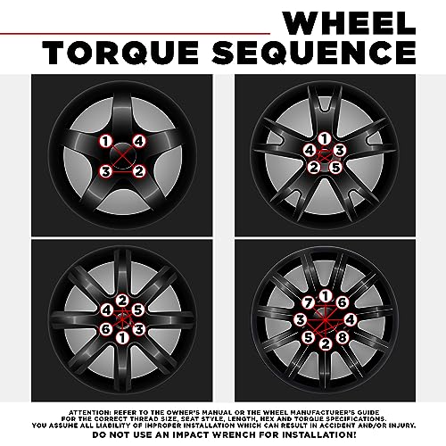 White Knight M12x1.50 Solid Piece Bulge Acorn Lug Nuts (NO Cap) for Select Aftermarket & Factory Wheel EZ to Install Durable Carbon Steel Stylish (Black Chrome Plated) Finish - 1907SBK-20AM (20 Pack) 3/4" Hex (No Cap) 20 Pack ( Black Chrome )