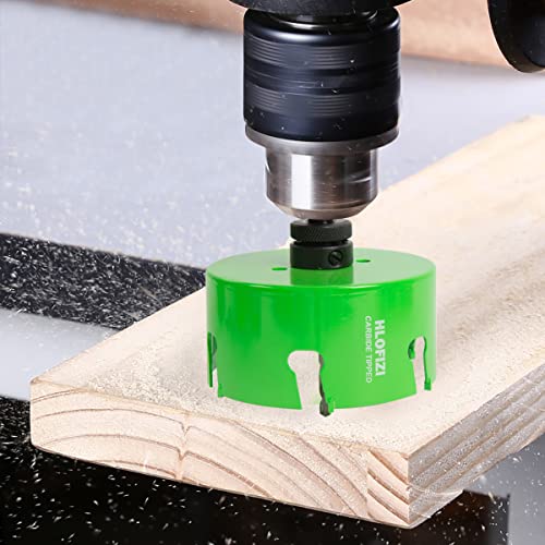 6-1/8 Inch Carbide Tipped Hole Saw for 6" Recessed Lights Multi-Material Hole Cutter with Arbor for Hard Wood, Drywall, Plaster Ceiling, Sheetrock, Plastic, Fiberglass, 5X Faster, Green 6-1/8 In.