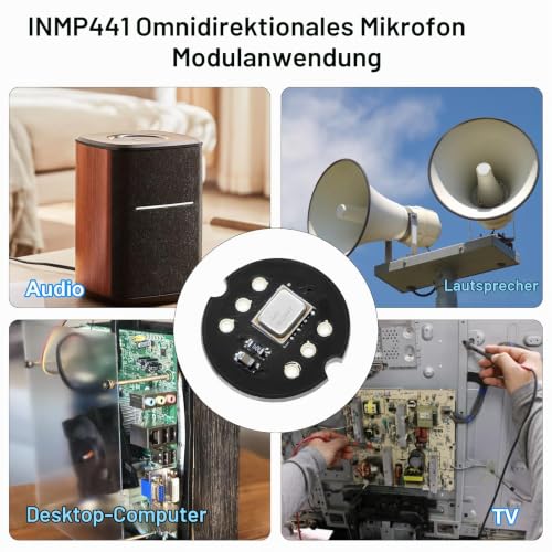 Pack of 3 INMP441 Omnidirectional Microphone Module 24 Bit I2S Interface Digital Output Compatible with ESP-32 Arduino