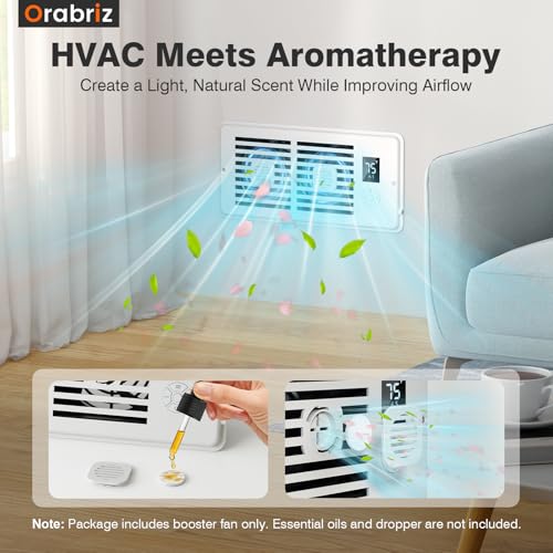 AC Vent Booster Fan 4" x 10" Register, Improves Airflow for Rooms White 4" x 10"