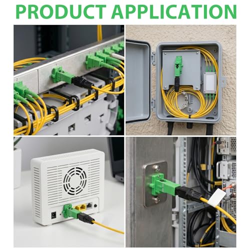 SC/APC Quick Connector for Single Mode Fibre Optic Quick Fibre IEC Connection, Singlemode Embedded Fibreglass Cold-Fibre Connector, SC/APC for Connection with Glass Fibres, Pack of 10