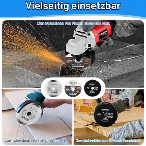 Cutting Discs, Cutting Disc, 76 mm, Sanding Discs for Angle Grinder, Cutting Disc, Cutting Disc, Flex Discs for Cutting Metal, Wood, Stone, Plastic, Ceramic, for 10 mm Bore
