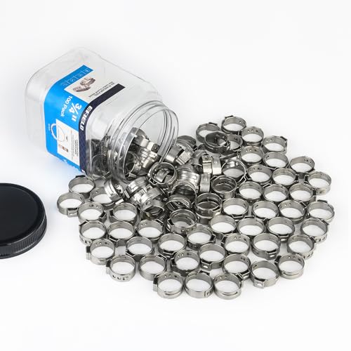 100 piece EFIELD 3/4-inch Pex Crimp Cinch Clamp Rings SS-3/4 Pack 100