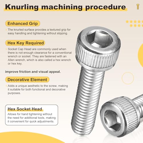 METALLIXITY Socket Head Cap Screw Kit 160Pcs 304 Stainless Steel #8-32x1/4",5/16',3/8",1/2",5/8" 160