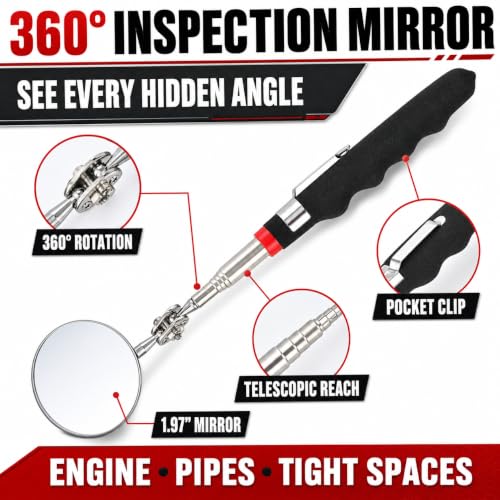 TRULYWIN 4-Pack Magnetic Parts Holder Mat with Pickup Pen & Mirror