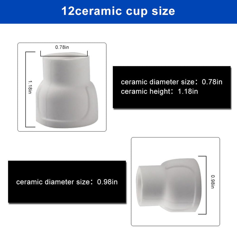 #12 Ceramic (10-Pack) White TIG Welding Cup 10PCS