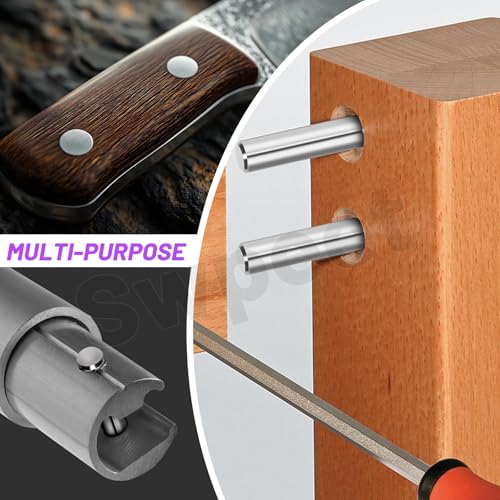Swpeet 60Pcs M6 M8 M10 304 Stainless Steel Dowel Pin Assortment Kit, Cylindrical Shelf Support Peg Pin Rod Fasten Elements for Maintenance and Connection (with A Storage Box )