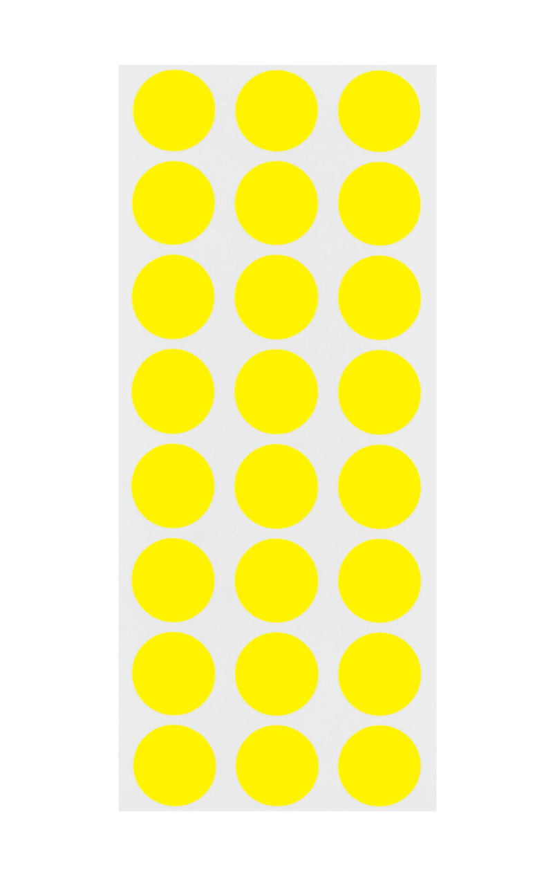 ChromaLabel 0.50 Inch Round Label Removable Color Code Dot Stickers, 1200 Pack, Yellow
