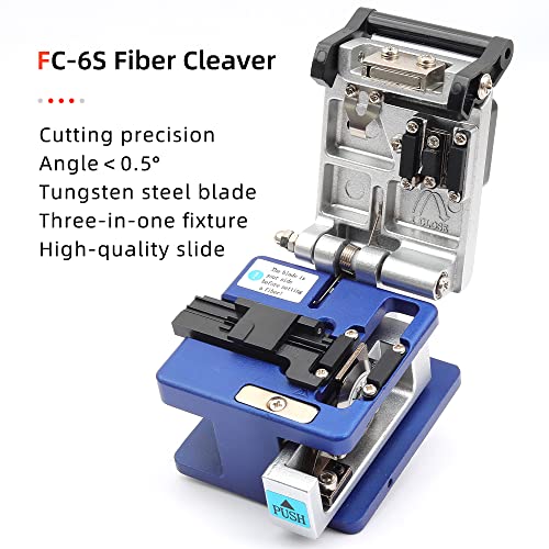 FTTH Fiber Optic Cold Connection Assembly Termination Tools Kit Bag with Visual Fault Locator Fiber Cleaver SC FC Connector Optical Power Meter Finder Cable Tester Stripper Tool Dust Free Paper B5