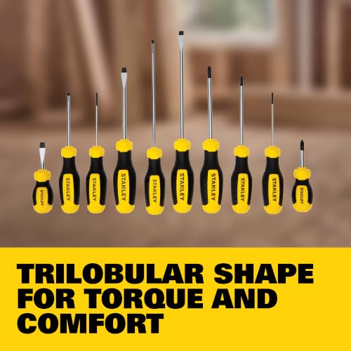STANLEY Screwdriver Set, 10 Piece, Cross-Tip & Slotted (STHT60799)
