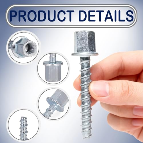 3/8" Concrete Threaded Vertical Rod Anchor,1/4" x 1-1/2"，Galvanized Carbon Steel, Silver （Box of 30）