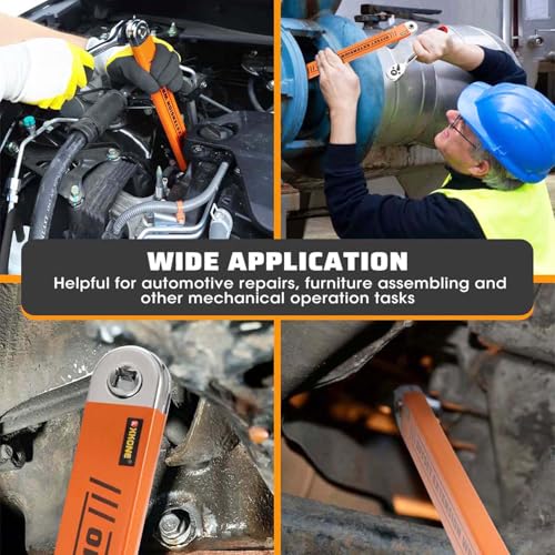 Offset Extension Wrench,0° Swing Extender for Tight Space Fasteners Orange Large