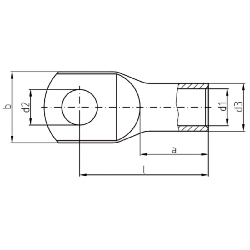 Pack of 10 Kalitec HR16-6 standard tubular cable lugs 16mm² M6 I without viewing hole I Made in Germany