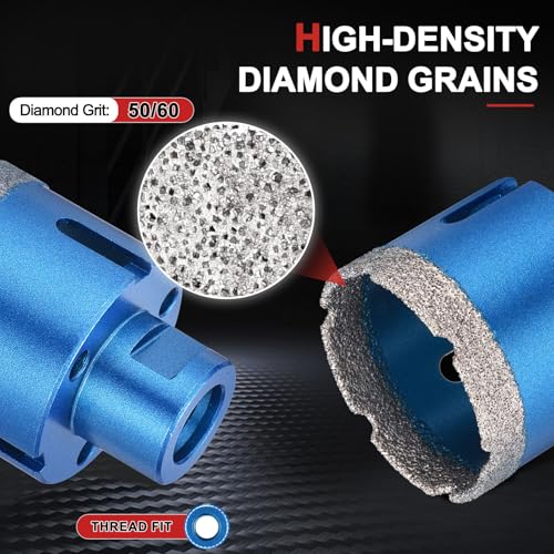 PATIKIL Diamond Hole Saw 6" 152mm with 5/8"-11 Thread Blue 6" (152mm) 1