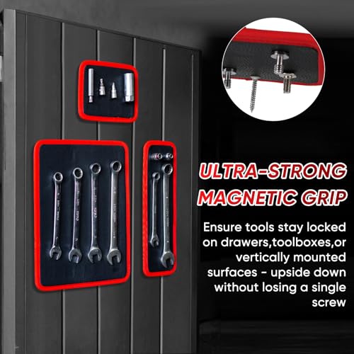 Magnetic Tool Mat Set, Wristband, Pickup Tool & Mirror for Auto Repair