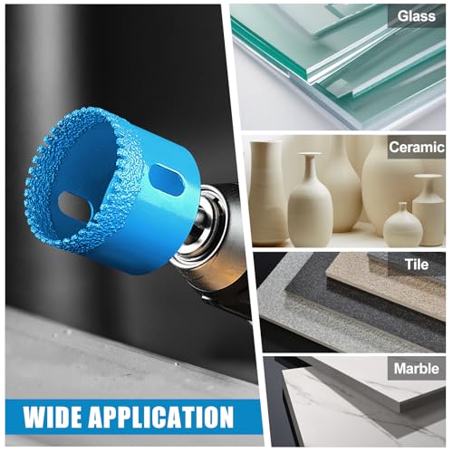 WORKEASE 10 PCS Tile Hole Saw Kit, Serrated Brazing Core Bits(6-50 mm)