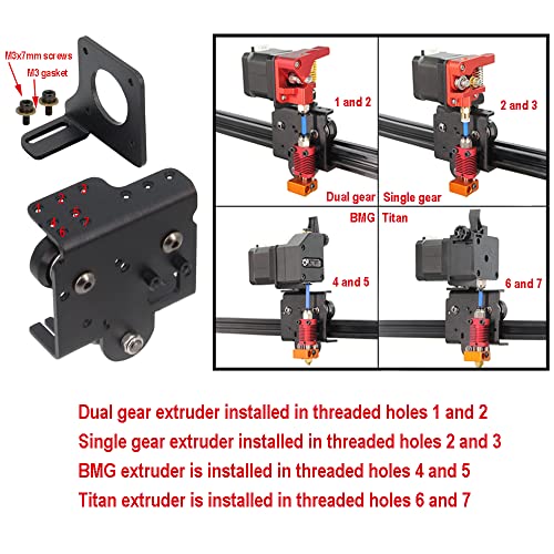 Upgrade Direct Drive Support Aluminum Alloy Plate with 3pcs Pulleys Compatible with Dual/Single Gear/Titan/BMG Extruder for Ender 3 V2 Ender 3 Pro CR-10(Plate)