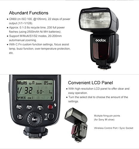 Godox TT600S Thinklite Flash 2.4G Wireless Speedlight Master/Slave for Sony A7 A7R A7S Mark II III A6500 A6300 A6000 RX100 DSLR Camera