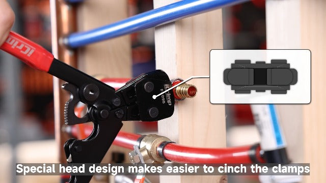 iCrimp PEX Pipe Clamp Crimping Tool Kit for Stainless Steel Clamps PEX Clamp Cinch Tool Kit (Boxed)