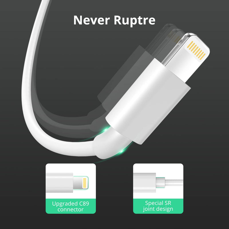 iPhone charging cable, Lightning cable [2Pack1M] iPhone original cable [MFi certified] for Apple iPhone 14 13 Pro Max Mini XS XR X 8 7 6 6s Plus 5 SE, iPad Air (White) 2Pack1M