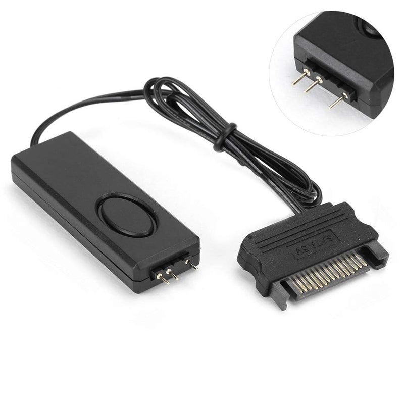 Cuifati HF Remote Control, HF Remote Control Fan Light Control PC Accessories 5V Symphony ARGB Black SATA Pin with 3-Pin ARGB Connector For 5V ARGB Devices Including Case Fan(Black)