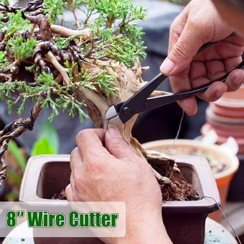 7-piece Bonsai Pruning Tool with Bag, Includes Knob, Concave, Root Cutter, Leaf Bud Scissors, Wire Cutter, Pliers and Tool Bag for Gardening, Horticulture Pruning and Care