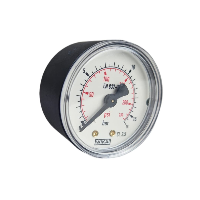Fittingstore - Horizontal pressure gauge Ø 40, 50, 63 mm compressed air pressure gauge, class 2.5, also for vacuum (display range: 0-16 bar, diameter: 40 mm) display range: 0 - 16 bar