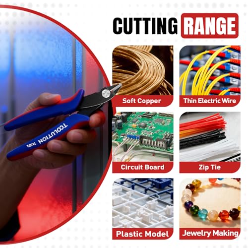 10 Pack Flush Wire Cutters - Small Diagonal Cut Pliers Snips 5"- 10 Pack