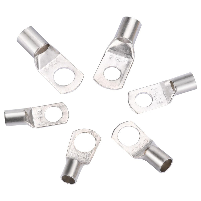 30 pieces cable lugs ring cable lugs M8 M10 tubular cable lugs set 16mm² 25mm² 35mm² M8 M10 copper terminals cable eyelets crimp connectors for vehicles, cars, motorcycles, boats, 30 pieces 16 mm², 25 mm², 35 mm²