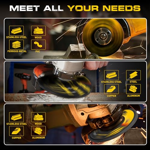 26 Packs Angle Grinder Cutting Flap Grinding Disc Wheel 4 1/2in Inches - 20 Packs 4.5"x1/4"x7/8" Cut off Wheels,3 Packs 4.5"x7/8" 60 Grit Flap Discs, 3 Packs 4.5"x1/25"x7/8" Grinding Wheels 4 1/2 INCH 26