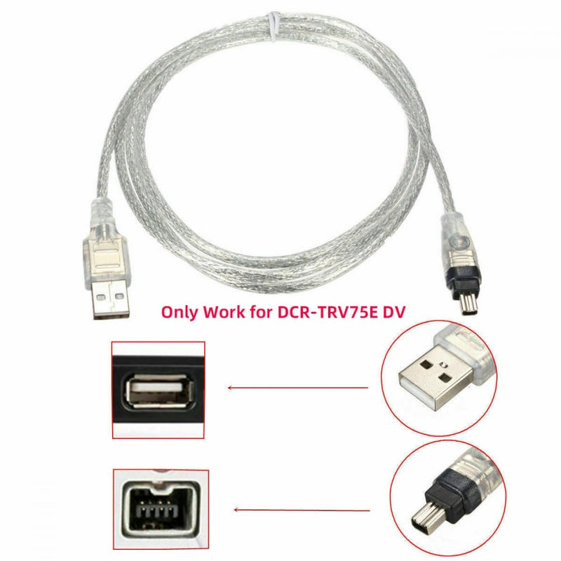 NFHK USB Male to Firewire IEEE 1394 4Pin Male iLink Adapter Cord Cable for DCR-TRV75E DV 1m USB Firewire Cable 6Pin Male to USB Male