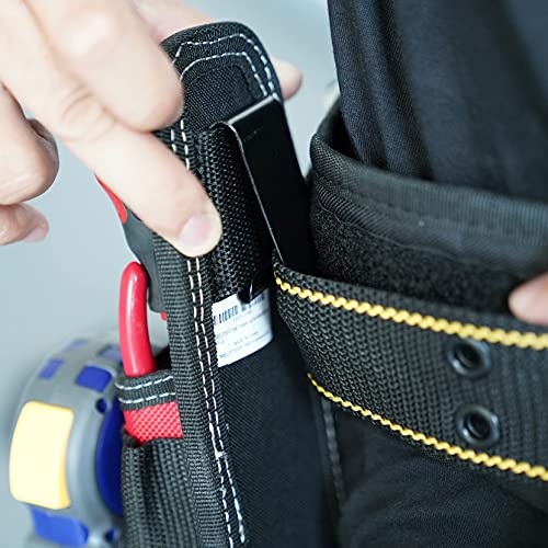 MELOTOUGH Small Tool Pouch Technician's Clip on Tool Pouch,Tool Holster Mini Electrical Tool Holder,Work Knee Pads for Men Women Construction, Flooring, Roofing - Comfortable and Non Slip(Red &Orange)