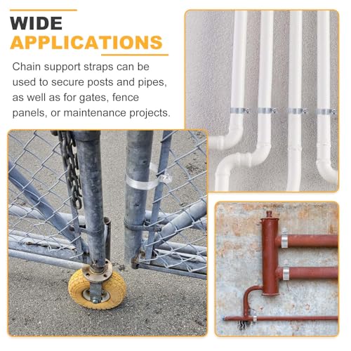 uxcell 20Pcs Brace Bands Chain Link Fence, Galvanized Steel Tension Bands with Bolts & Nuts for 2-15/16" Chain Link Post, Pipe, Gate, Fences Panels, Silver (4.2" Length x 0.7" Width) 2-15/16" ID x 4.2" Length x 0.7" Width 20