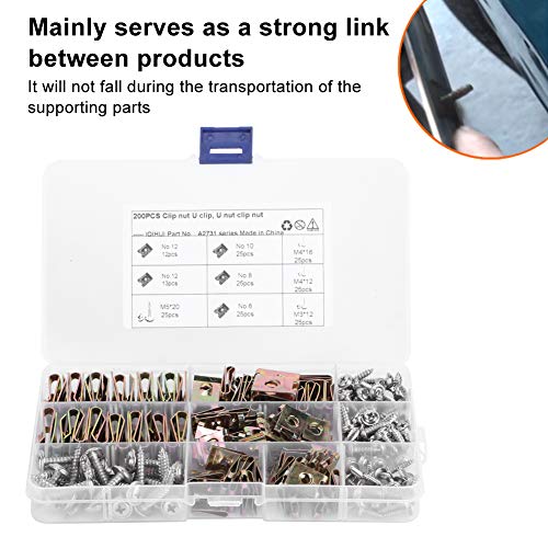 A2731 U Clip Screw Kit, 200Pcs M3-M5 Trim Fastener