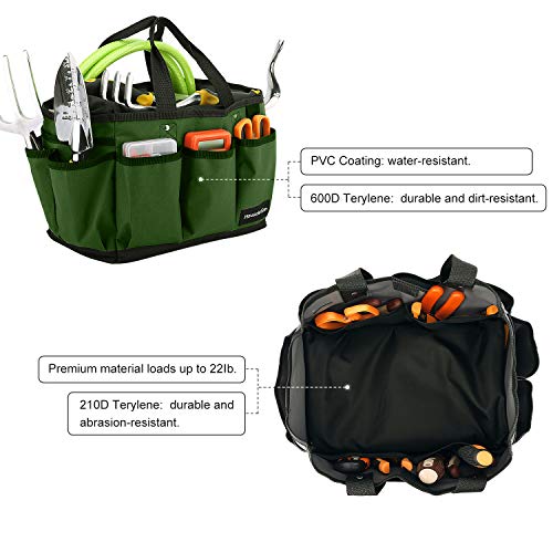 Housolution Gardening Tote Bag with 8PCS Garden Tools Set