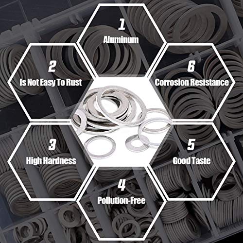 Swpeet 470Pcs Aluminum Flat Washer and Socket Cap Bolts