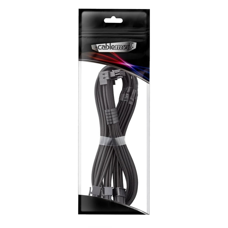 CableMod RT-Series Pro ModMesh Sleeved 12VHPWR 90° StealthSense PCI-e Cable for ASUS/Seasonic/Phanteks - Variant A (Black, 16-pin to Triple 8-pin, 60cm) 16 to 3x8-Pin (Variant A) Black