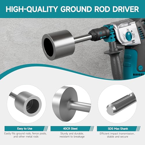SDS Max Shank T-Post Driver, Fence Post Driver & Ground Rod Driver SDS Max Shank