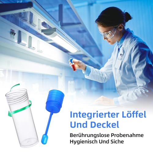 Chair Sample Tubes 15 ml with Spoon, Faecal Sample Tubes for Dogs, Cats and Chair Sample Tubes for Humans, Tight Examination Tube for Stool Sample | Stuhlprobenröhrchen Hund Kotprobenröhrchen Katze für Menschen Dichtes Untersuchungsröhrchen zur Stuhlpr...