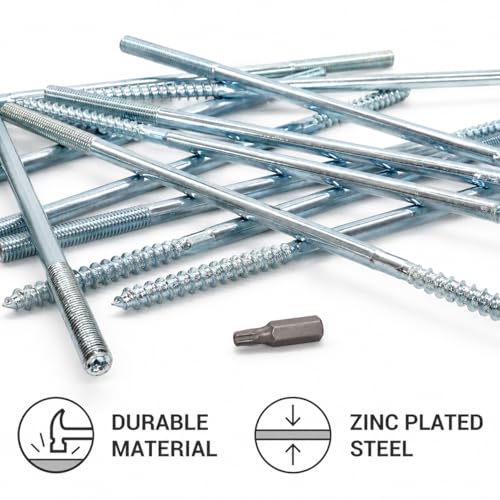 (Pack of 10) Hanger Bolts 5/16" x 9-27/32" (M8 x 250 mm), Double Ended Threaded Screws 5/16" x 9-27/32" (M8 x 250 mm)
