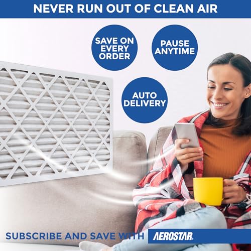 Aerostar 16.375x21.5x1 MERV 8 Air Filter, 6 Count, ACTUAL SIZE (16.50 x 21.50 x 0.75), HVAC, Air Conditioning & Furnace Filter Captures Dust, Lint & Pollen (MPR 600 / FPR 5), Made in USA 6 PACK Standard MERV 8