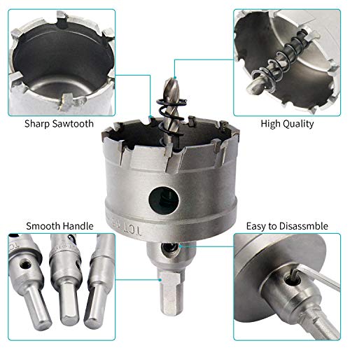 TCT Hole Saw Kit, Carbide Stainless Steel Hole Saw, Electric Metal Drill Saw, Tungsten Alloy Hole Cutter, 14pcs