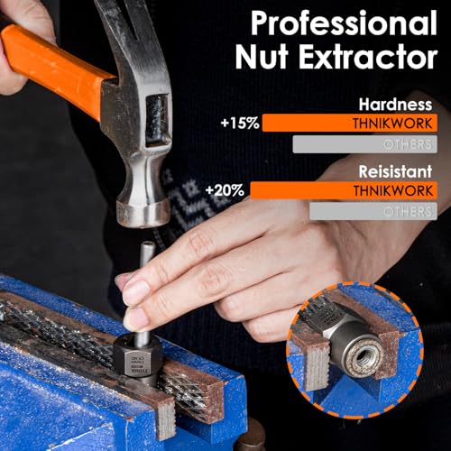 35 Pcs Bolt Extractor Kit, 1/4" & 3/8" Drive Impact Bolt & Nut Remover Set 35-Piece