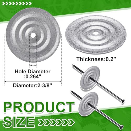 Shimeyao 100 Pcs Roofing Insulation Barbed Plates Galvanized Metal Membrane Stress Plates Corrosion Resistant Fasteners for Roof System Attachment to Steel and Wood Roof Decks (3 Inch,Plate) 3 Inch Plate